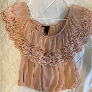 Pink off the shoulder Crop Top